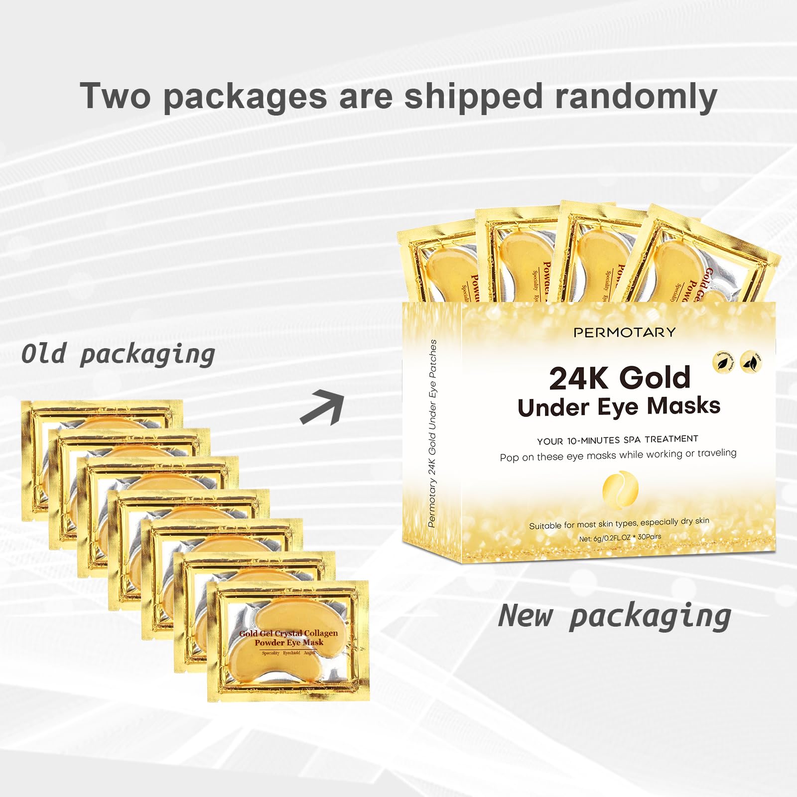 Permotary self care gift set thirty pairs gold eye patches lifestyle
