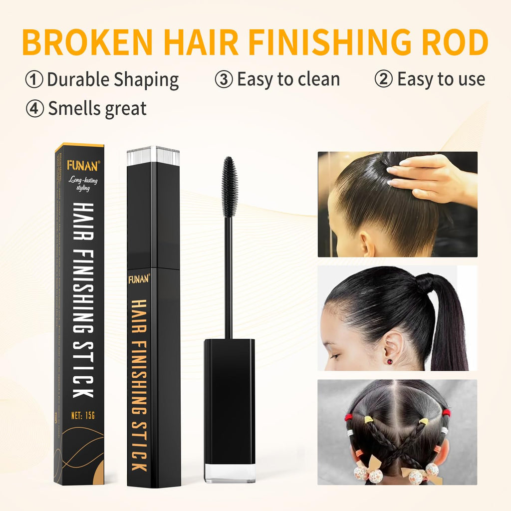 Hair finishing gel stick applied on baby hairs