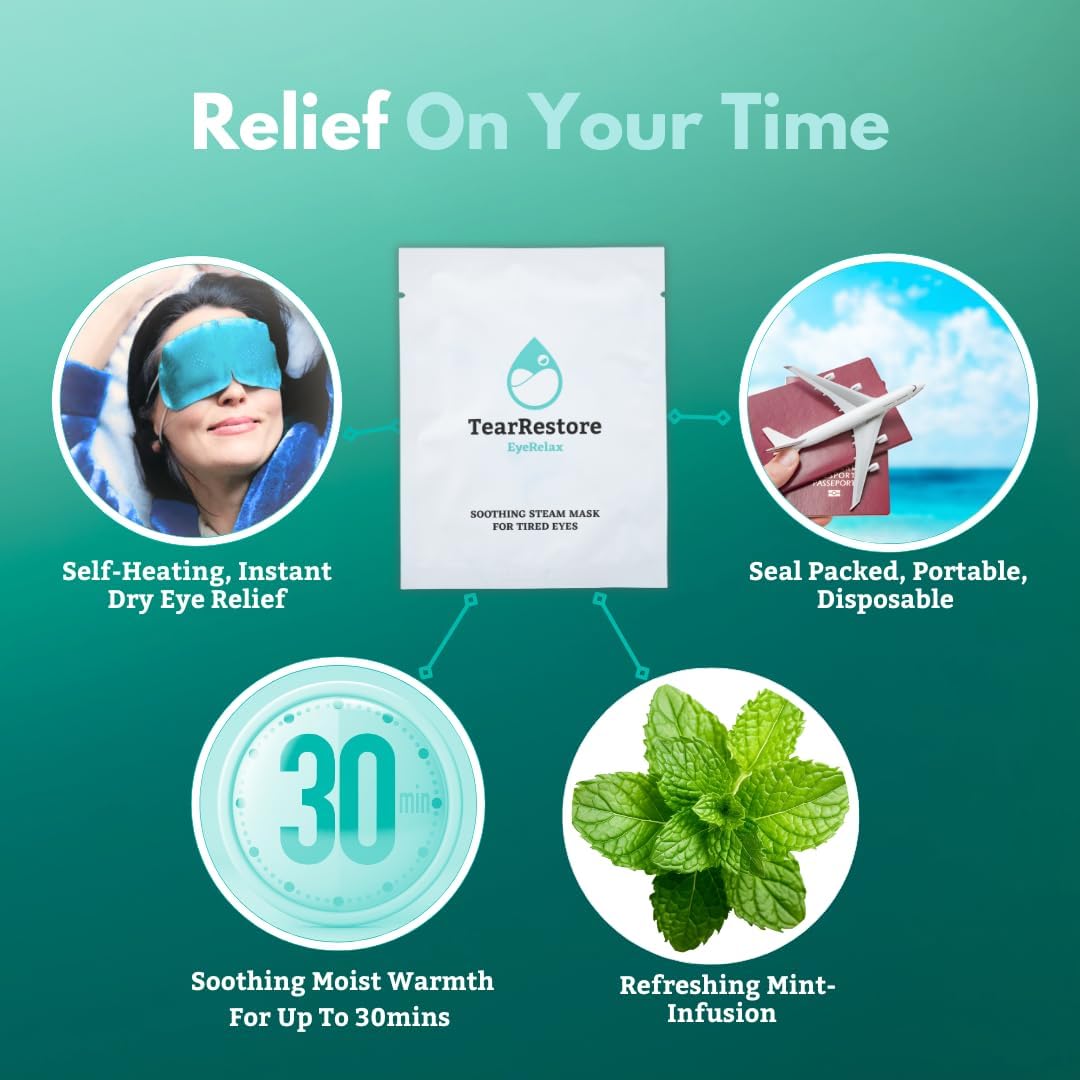 TearRestore mint infused steam mask activation demonstration for stye eye treatment