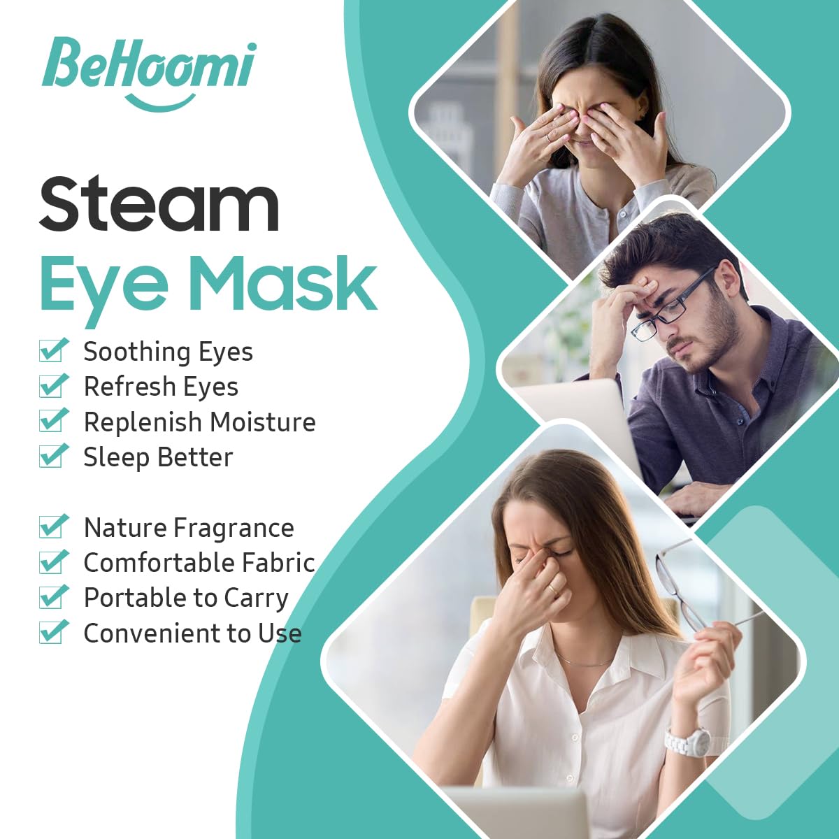 Unscented disposable eye spa sheet showcasing soft elastic ear hooks