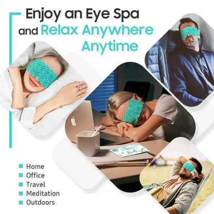 Infographic showing forty degree self heating cycle for dry eye relief