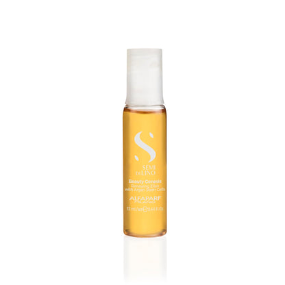 Side layout of the Alfaparf Milano dry hair multiplier kit highlighting the protective anti pollution shield benefits.