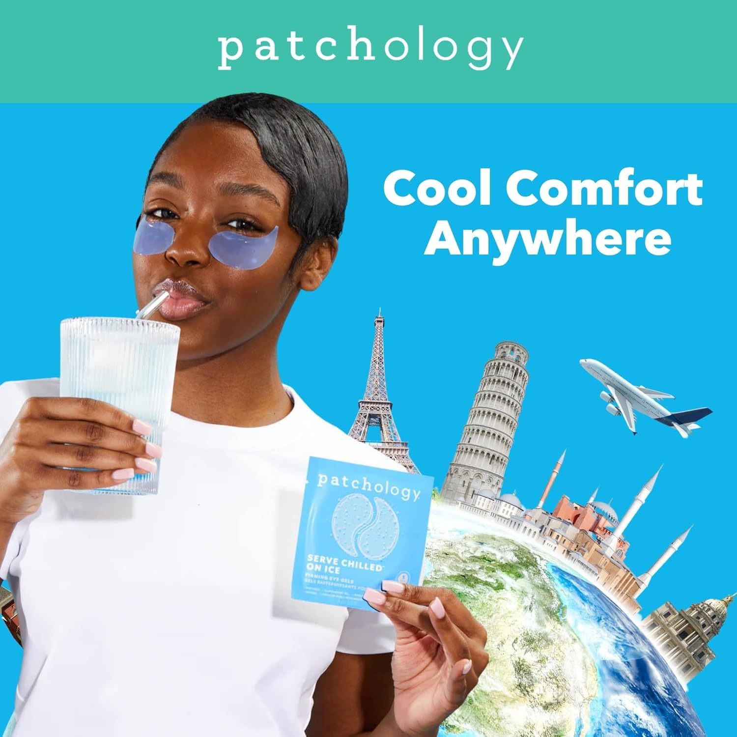 Patchology Serve Chilled eye patches showing the texture of the peptide and cloudberry oil infused gel