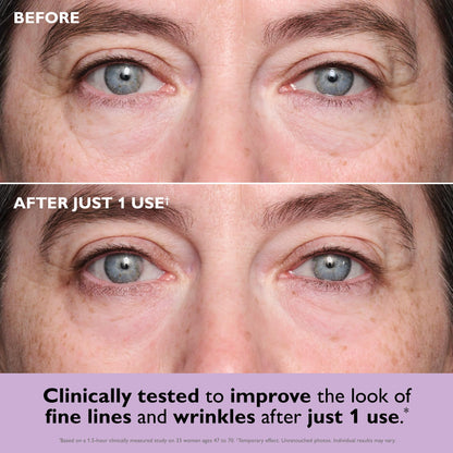 Peter Thomas Roth anti-aging eye patches container with clear labels showcasing premium skincare ingredients.