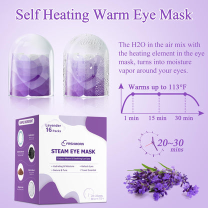 Lavender scented steam eye mask for dry eyes relief.
