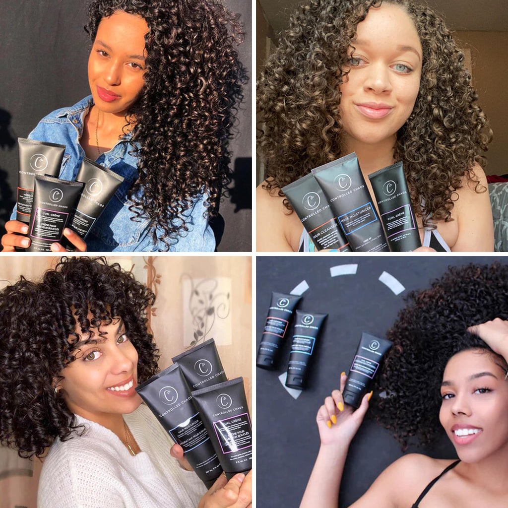 Full 3-piece Controlled Chaos curly hair bundle arrangement