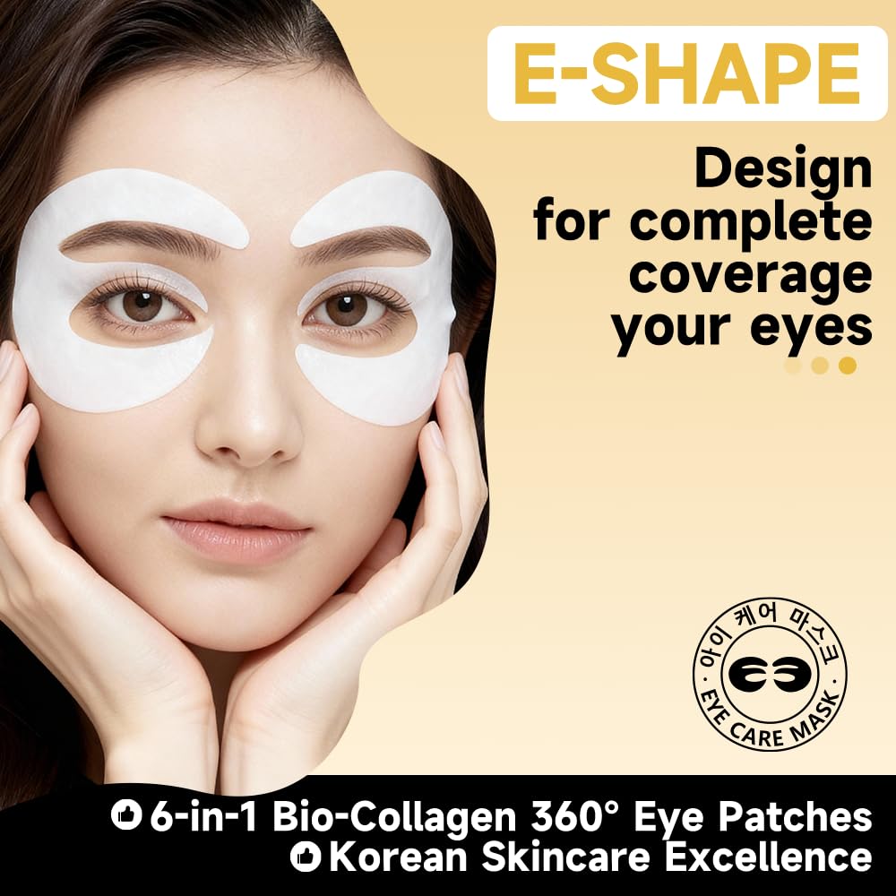 Natener 6-in-1 Korean eye care hydrogel patches for reducing dark circles and puffiness