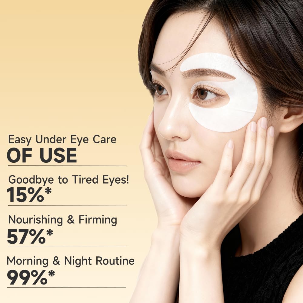 Natener anti-aging eye patches turning transparent showing deep bio-collagen absorption
