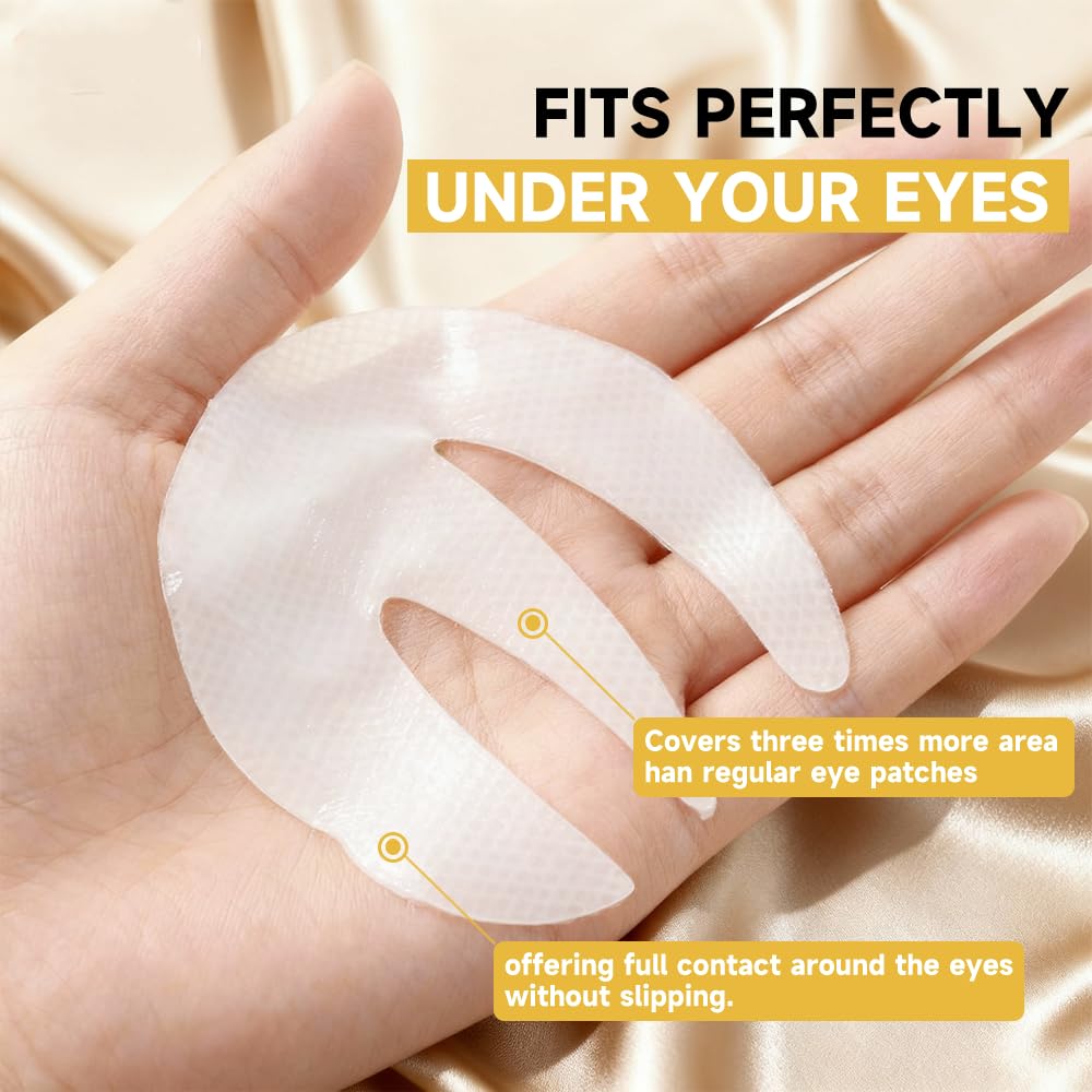 Close up view of the 360 degree bio-collagen hydrogel patches for puffy eyes
