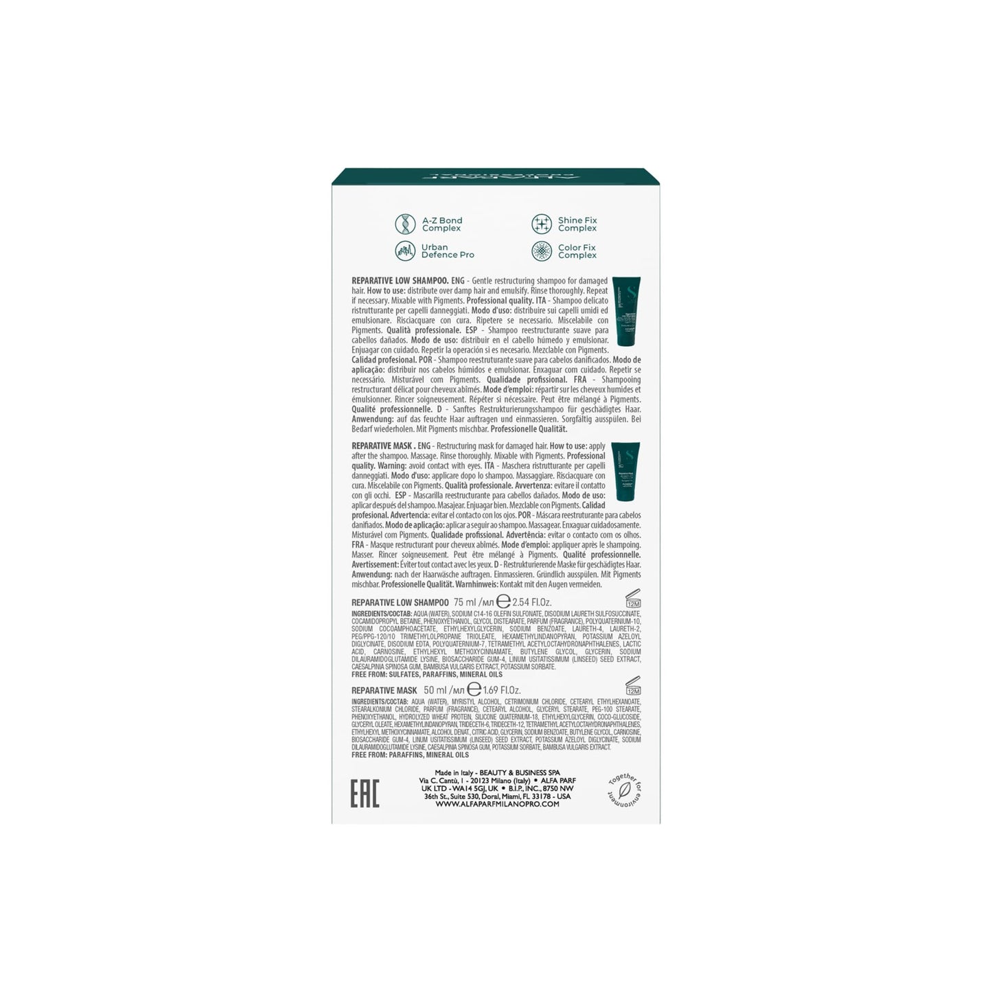 Alfaparf Milano Reparative Low Shampoo bottle travel size