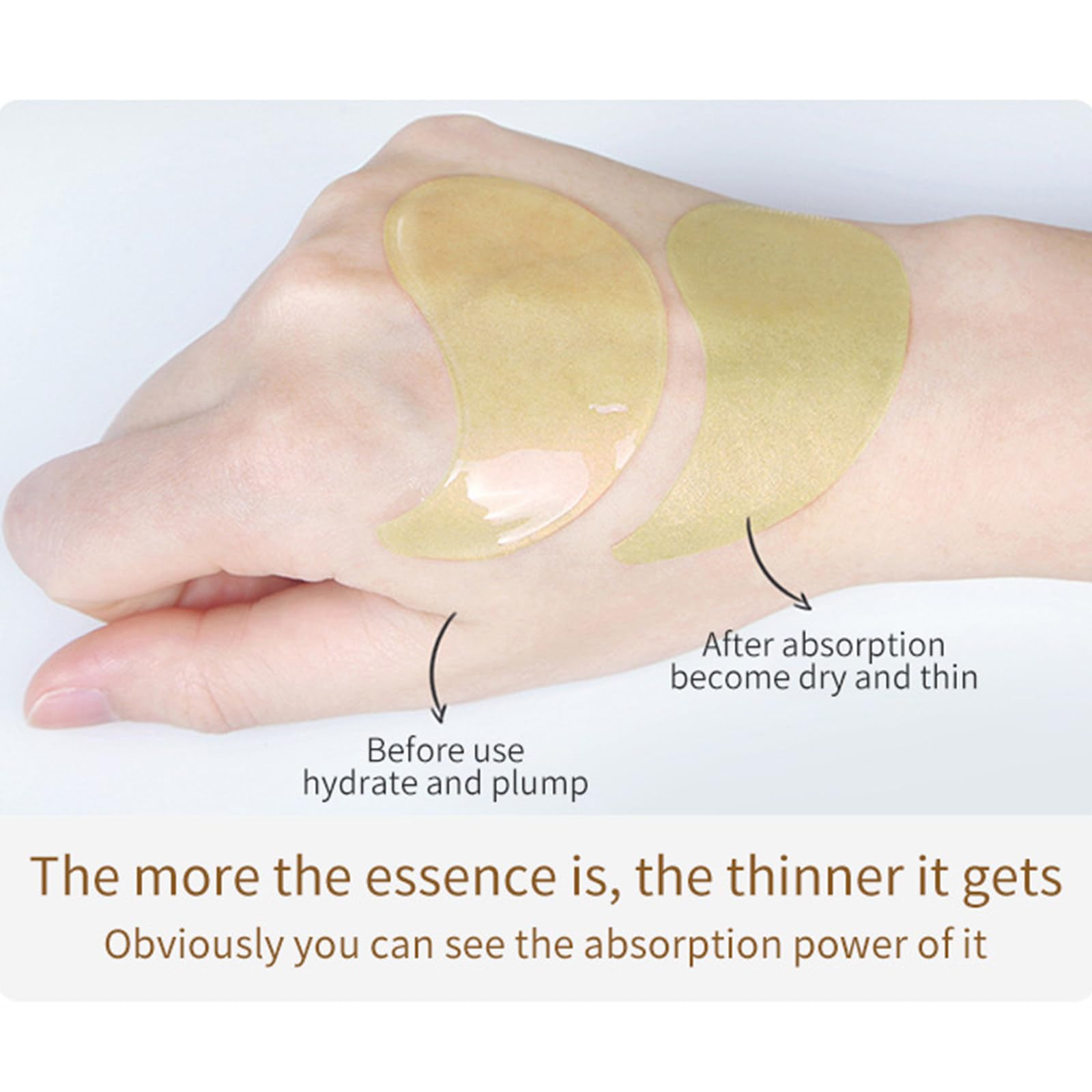 MeiPlumLai hydrogel eye patches texture close up highlighting the moisture-rich avocado and collagen essence