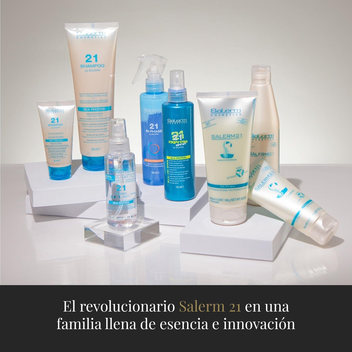 Salerm 21 professional silk protein hair care bundle layout for dry hair repair