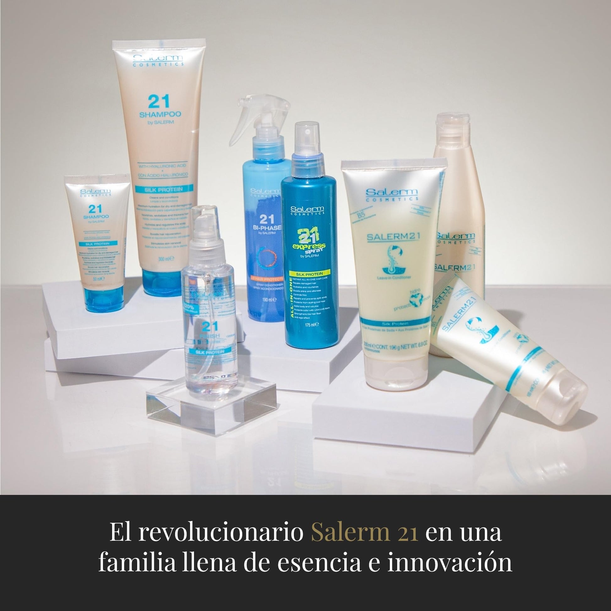Salerm 21 professional silk protein hair care bundle layout for dry hair repair