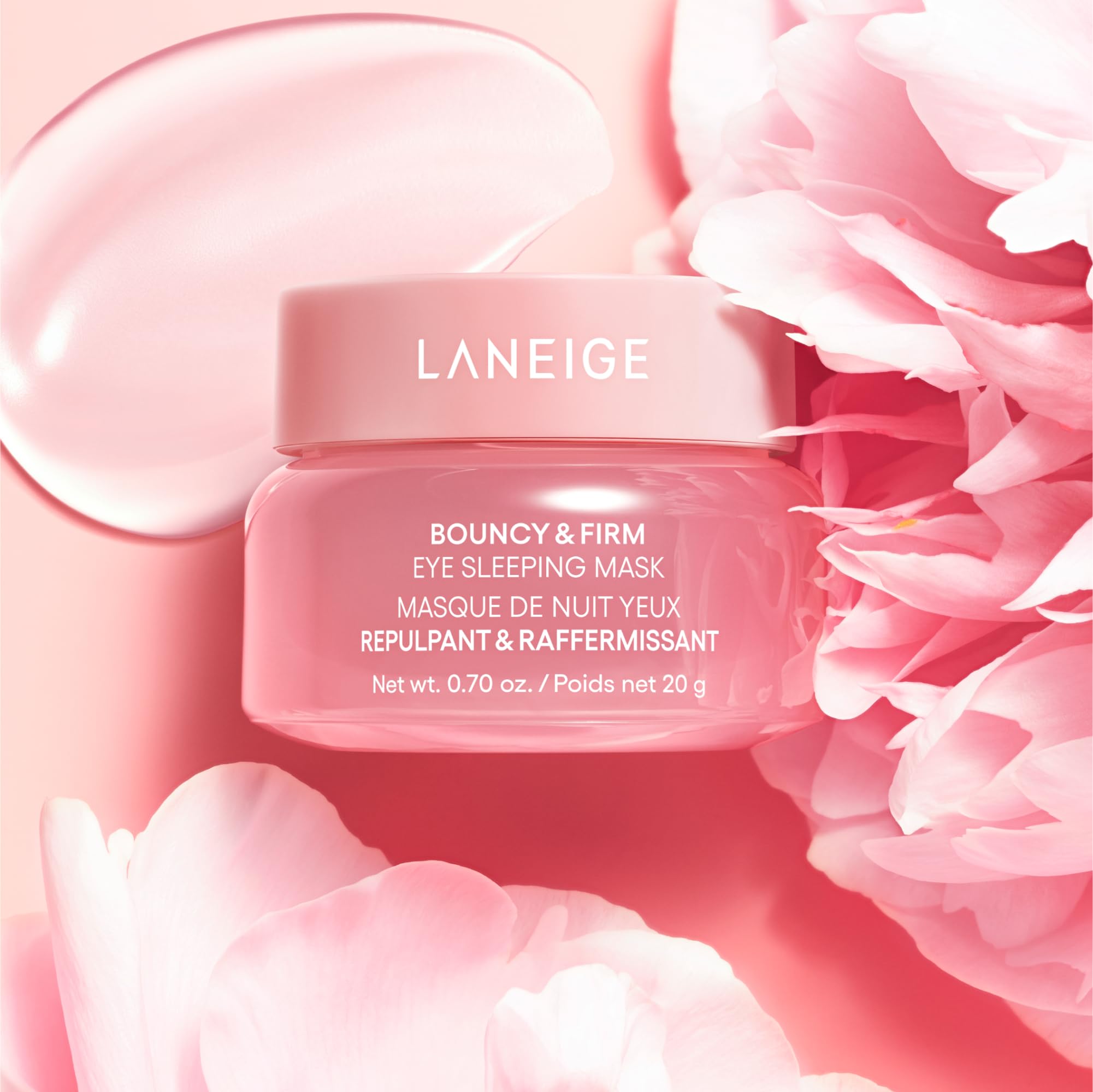 LANEIGE nighttime hydrating eye mask whipped sorbet texture close up