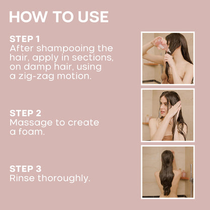 Instructions on back of Alfaparf keratin therapy shampoo