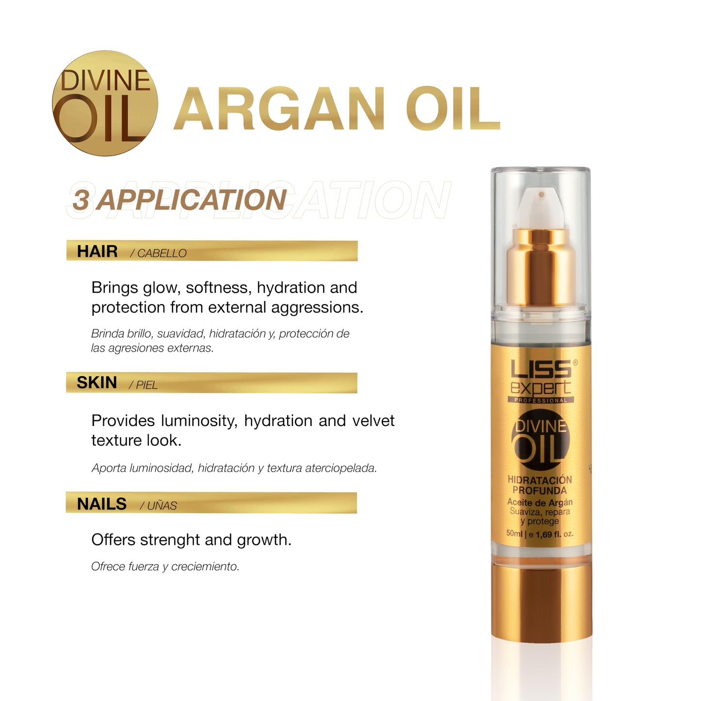 Liss Expert Professional organic keratin and argan oil hair treatment set side view