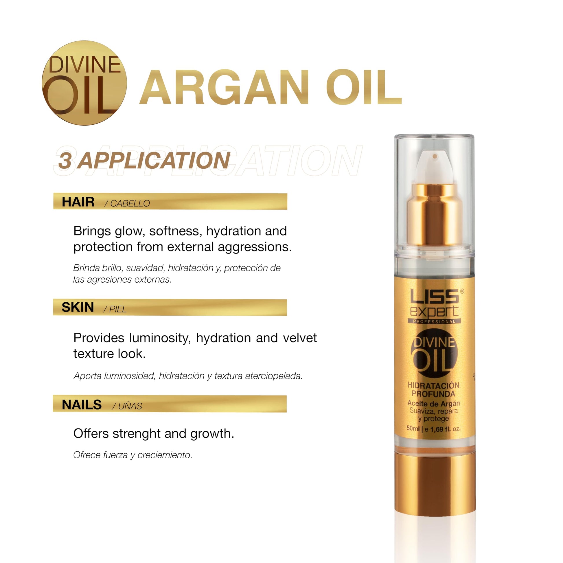 Liss Expert Professional organic keratin and argan oil hair treatment set side view