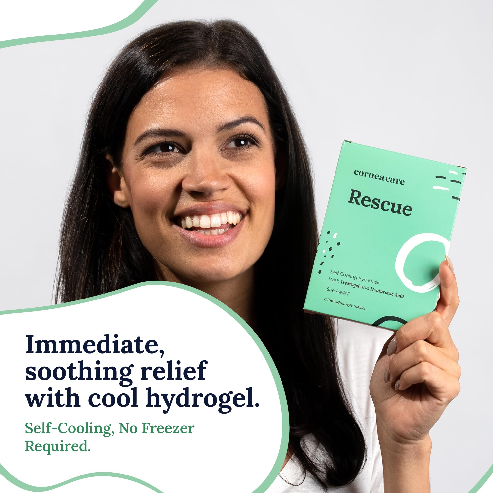 CorneaCare Rescue eye masks for puffy eyes application guide visual layout