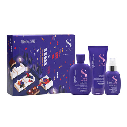 Alfaparf Milano Semi Di Lino blonde care set packaging