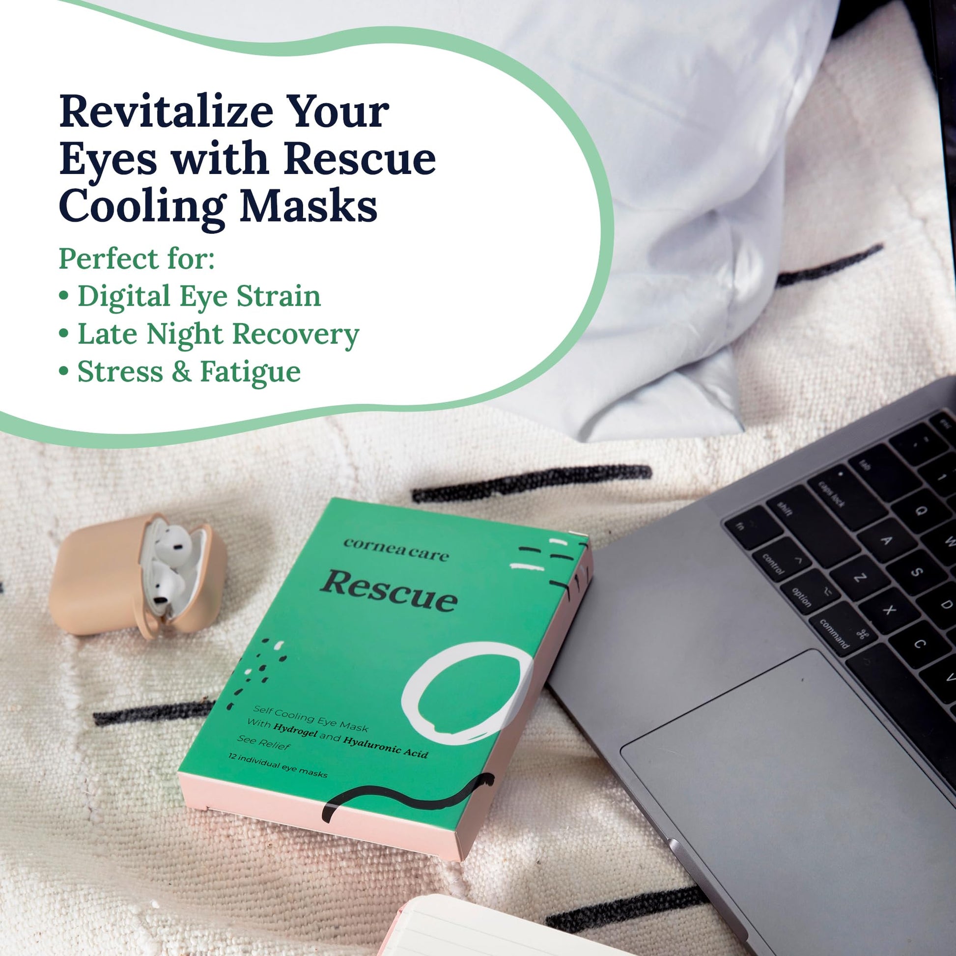 CorneaCare Rescue self cooling hydrogel mask pack of six count opening process