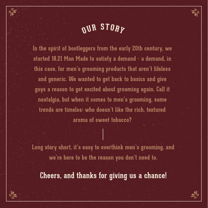 Close up view of the 18.21 Man Made masculine hair styling gift box texture