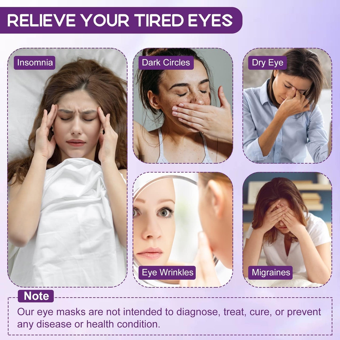 Premium cotton non woven fabric texture of the eye fatigue mask