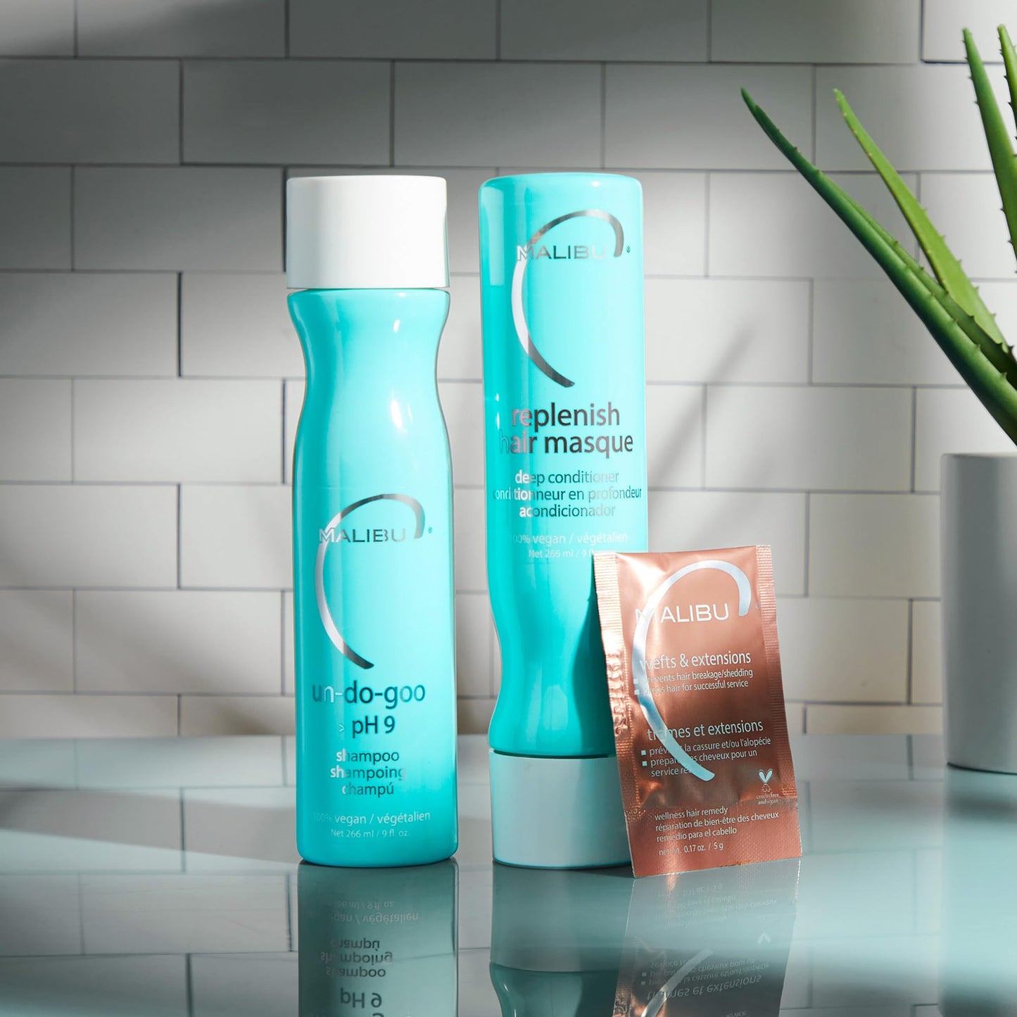 Malibu C Replenish Hair Masque deep conditioning treatment container