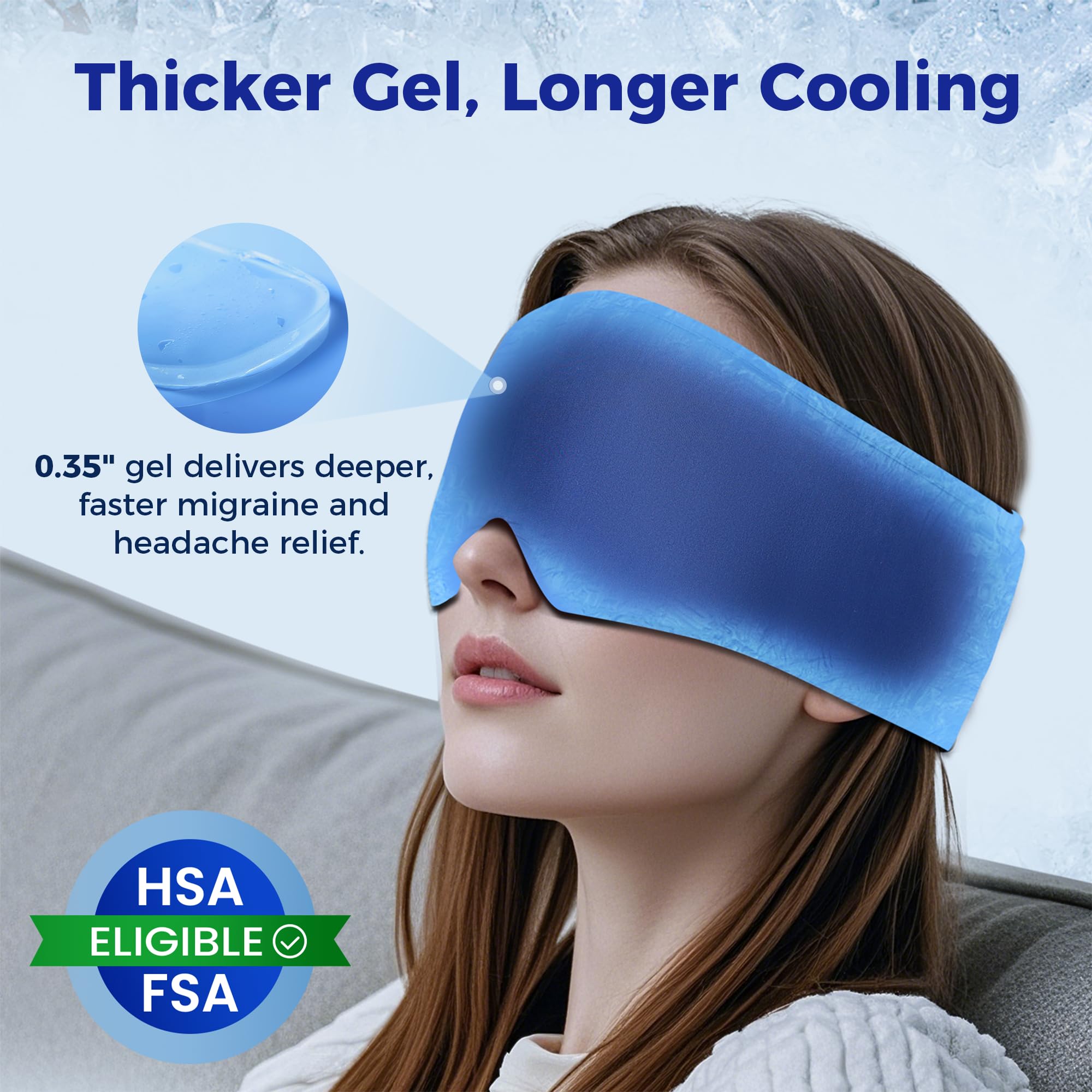 Facemoon cooling eye mask with nose cutout designed for puffy eyes and dark circles reduction