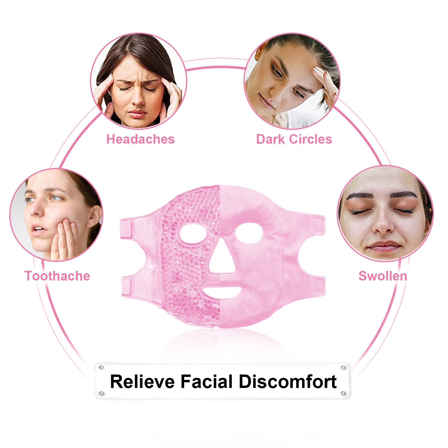 Woyax facial compress mask showing flexible gel beads