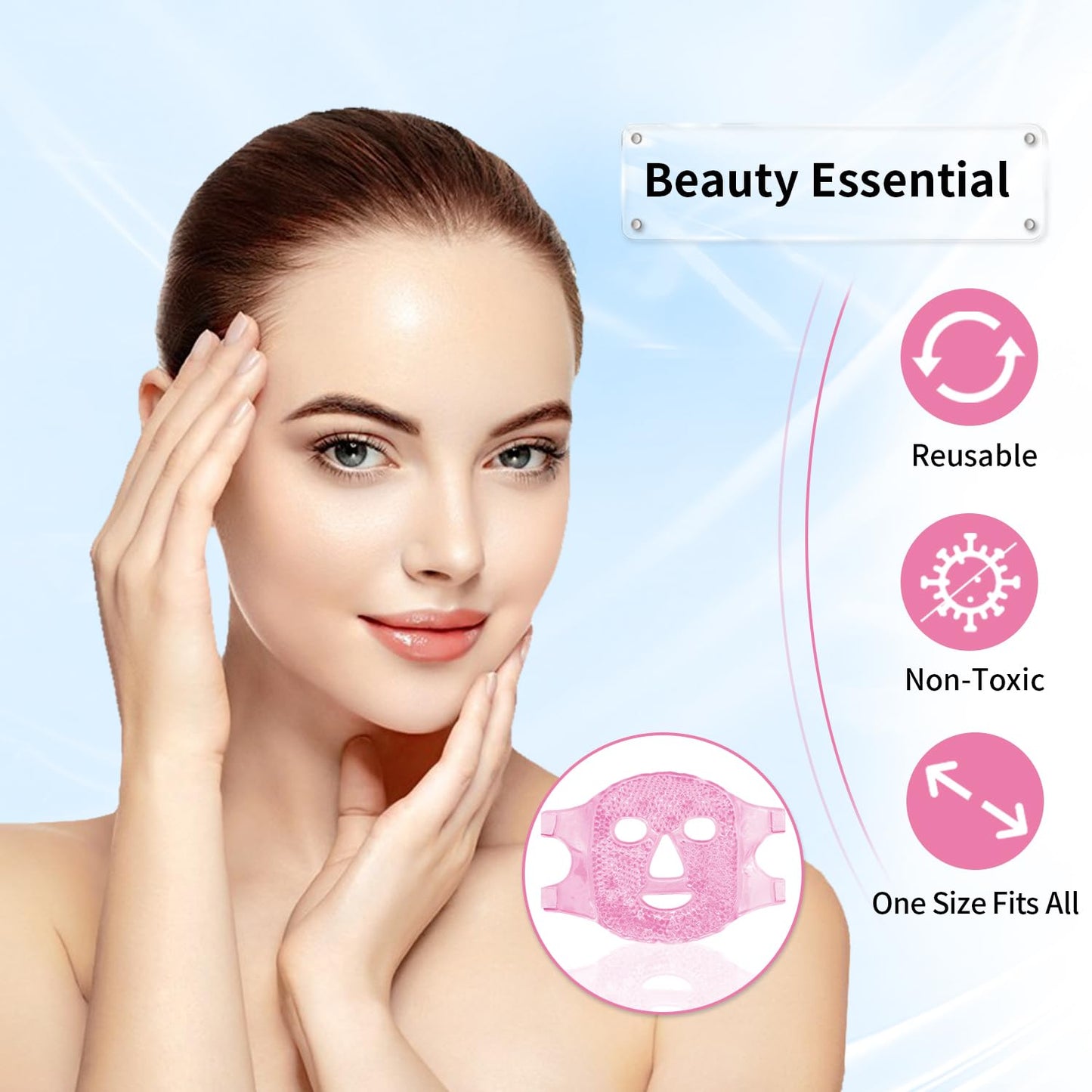 Detailed view of soft backing on Woyax gel face mask