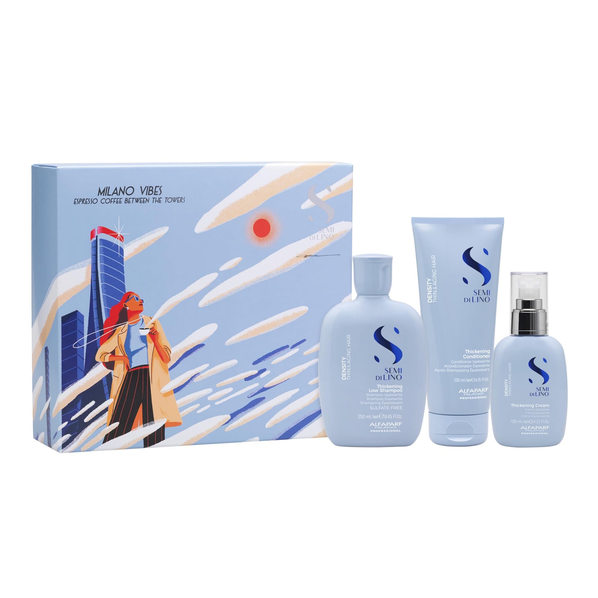 Alfaparf Milano hair care set ingredients and packaging