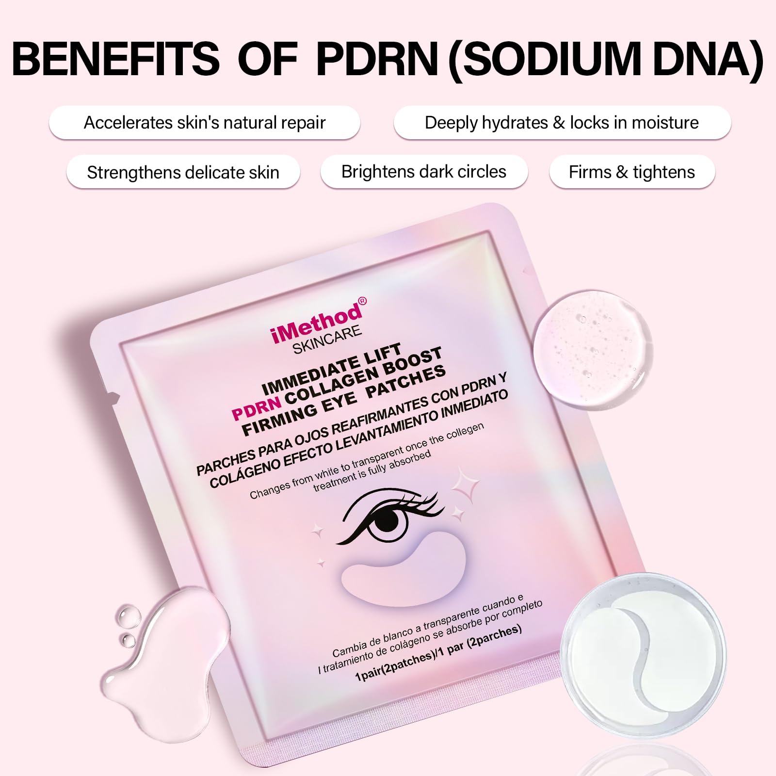 IMethod anti-wrinkle eye patches illustrating the cooling hydrogel application form