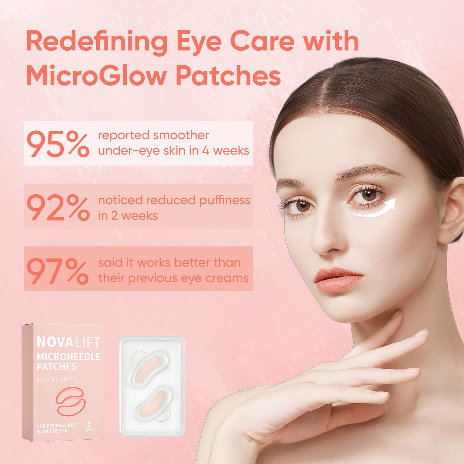 Novalift serum infused patches targeting forehead wrinkles and expression lines