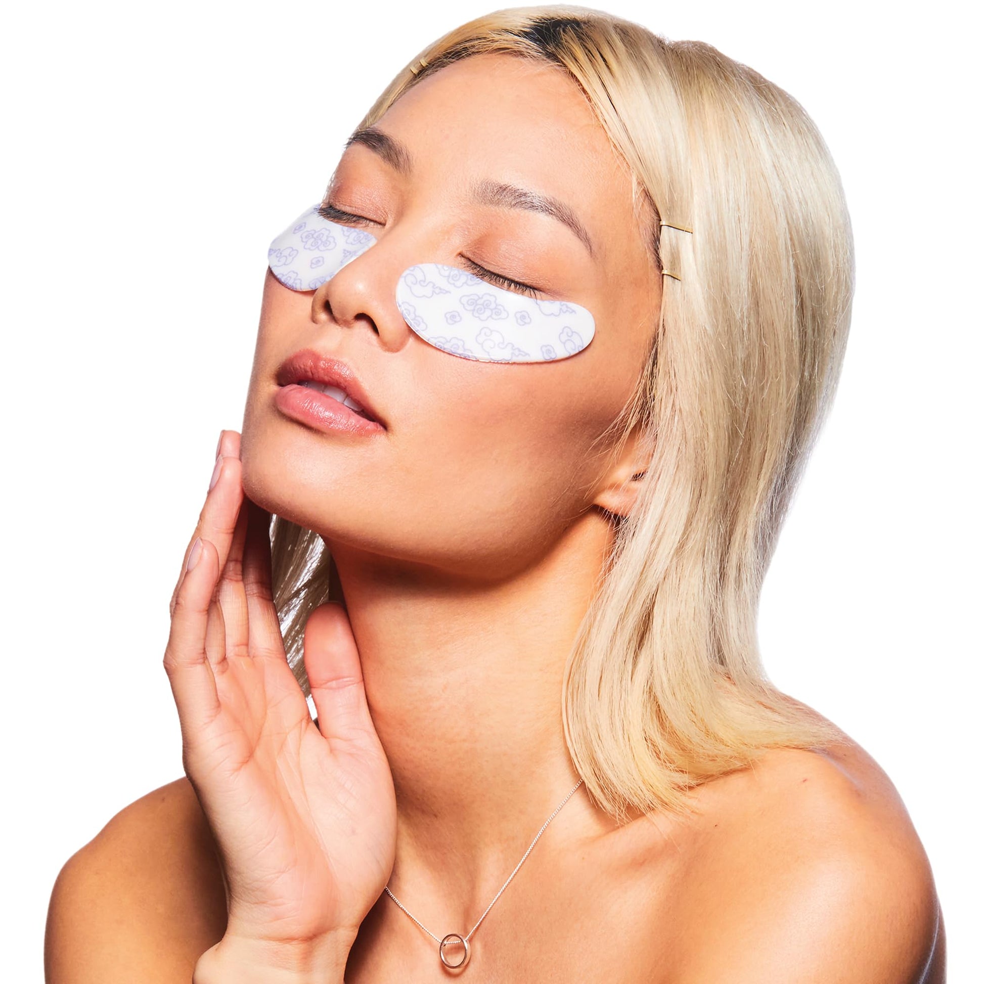 Side profile of Pacifica reusable eye mask texture