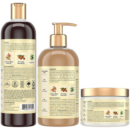 Shea Moisture strengthening shampoo bottle featuring organic shea butter and apple cider vinegar
