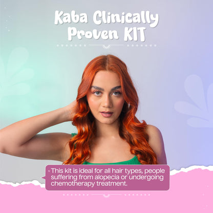 Sulfate free and paraben free Kaba hair routine kit product packaging close up