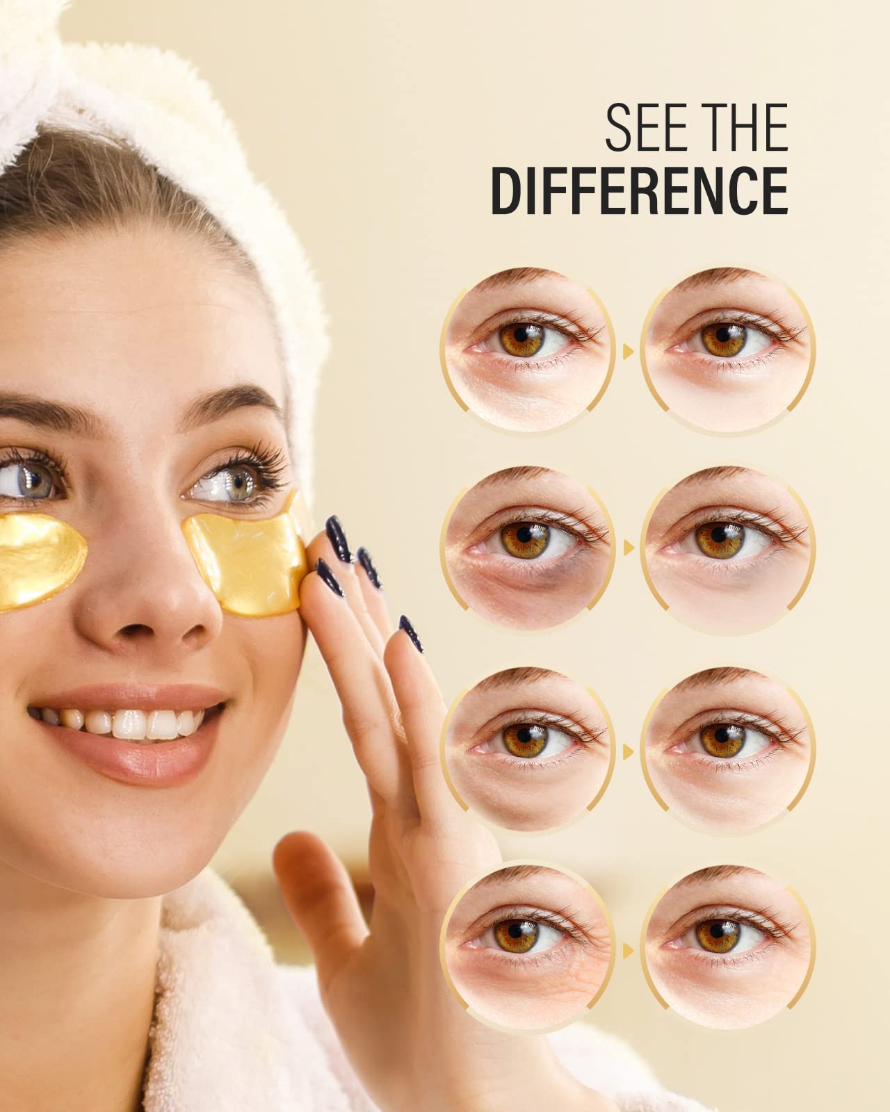 Close up of Maskiss gold under eye patches texture