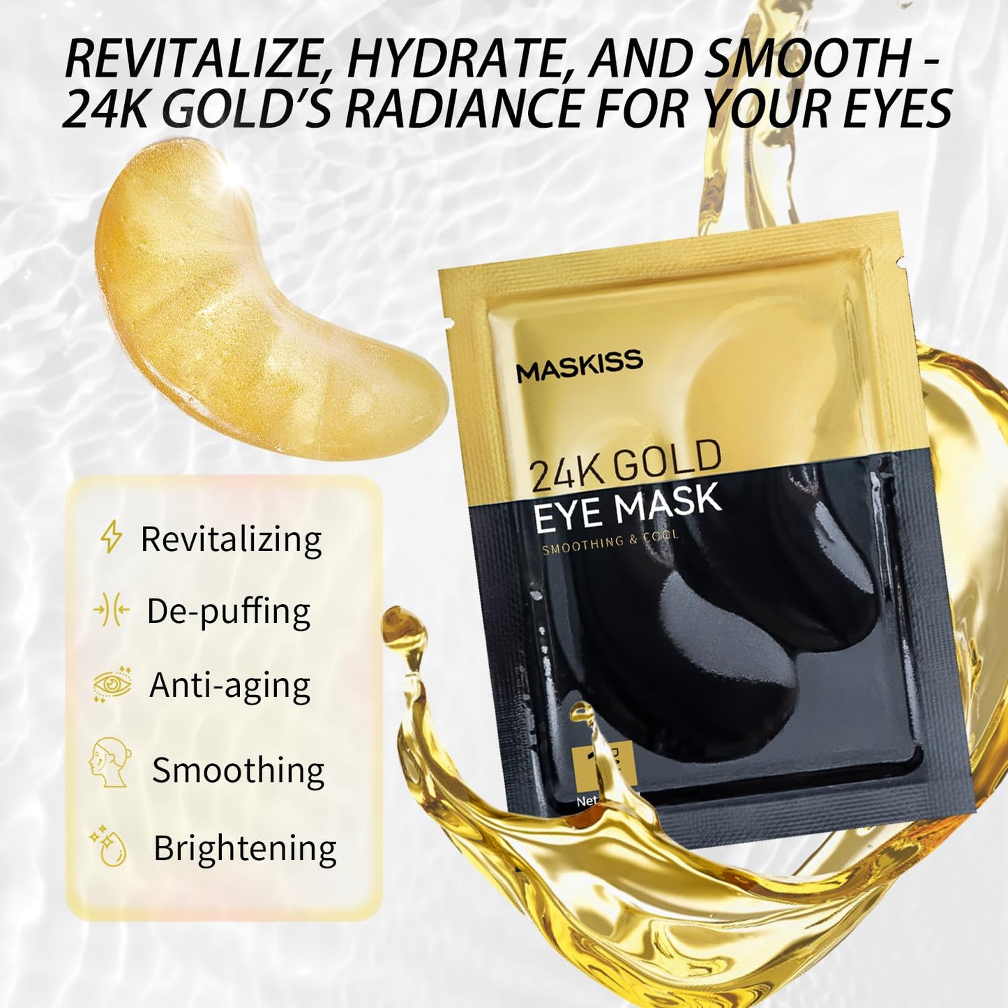 Maskiss 24k gold under eye patches ingredient highlight