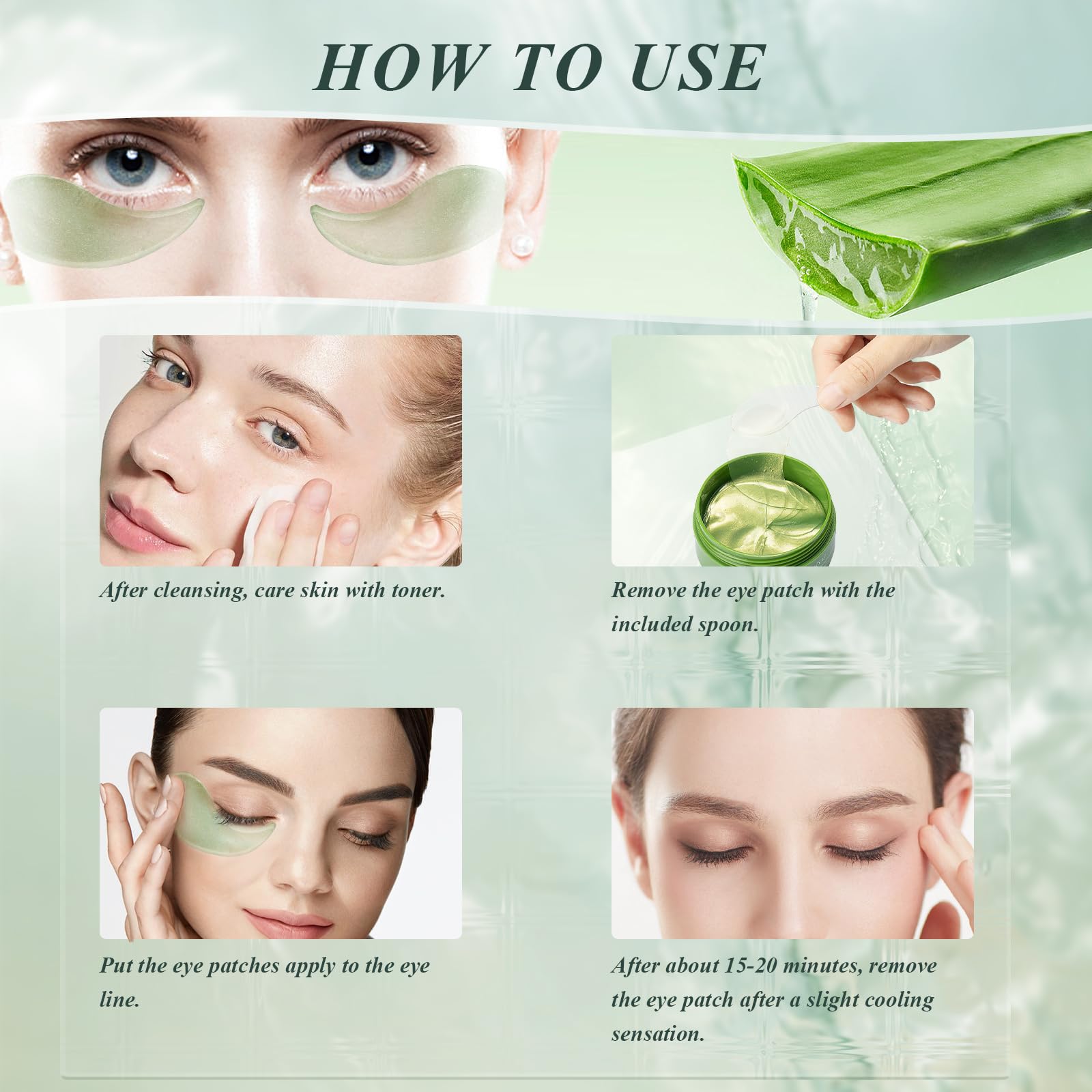 Hiventick soothing eye patches used on forehead lines and laugh lines for versatile anti-wrinkle care.