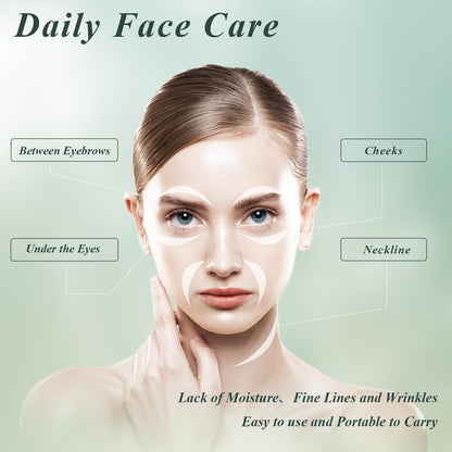 Natural aloe vera extract eye patches being used for morning skin depuffing routine.