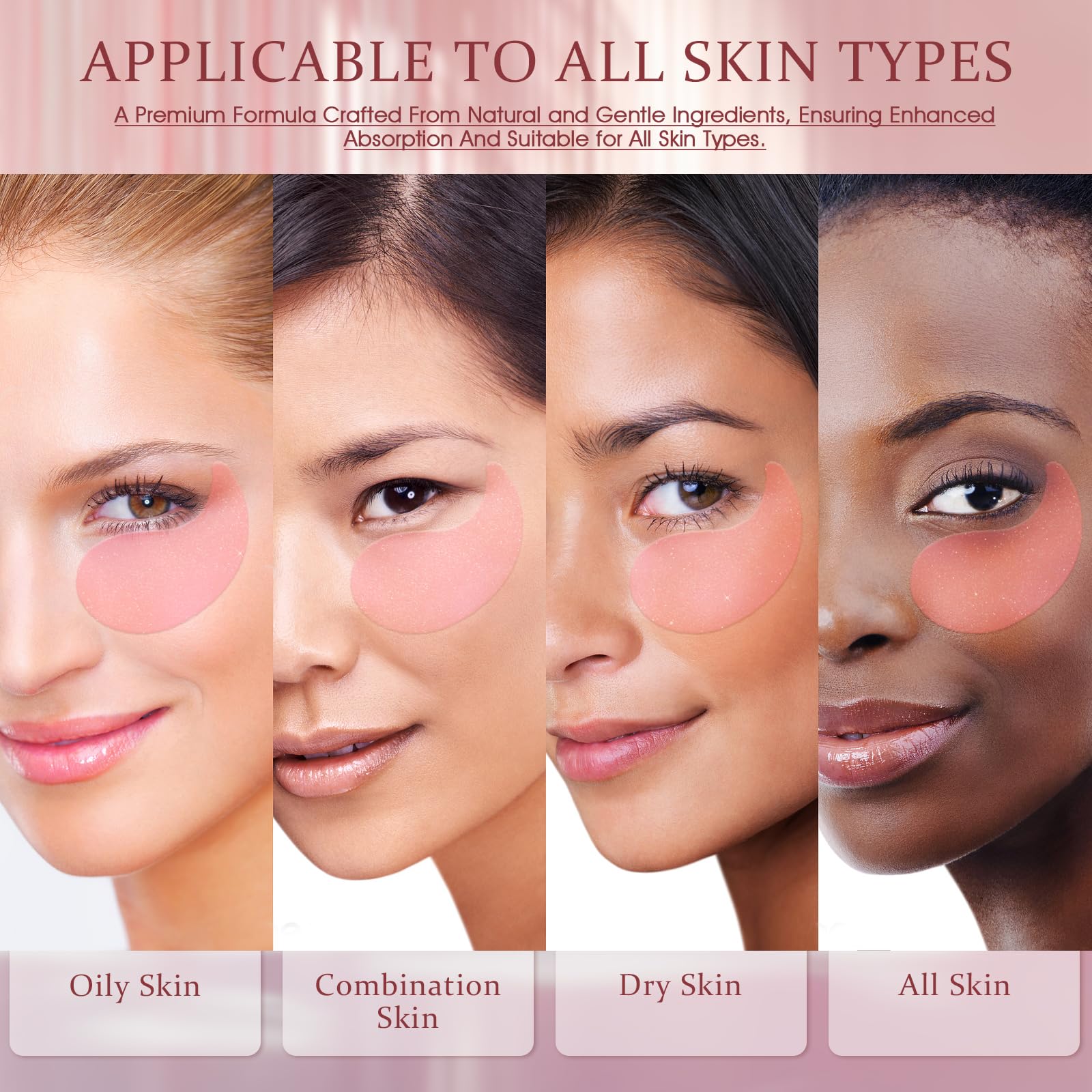 Anti aging eye gel pads texture close up view