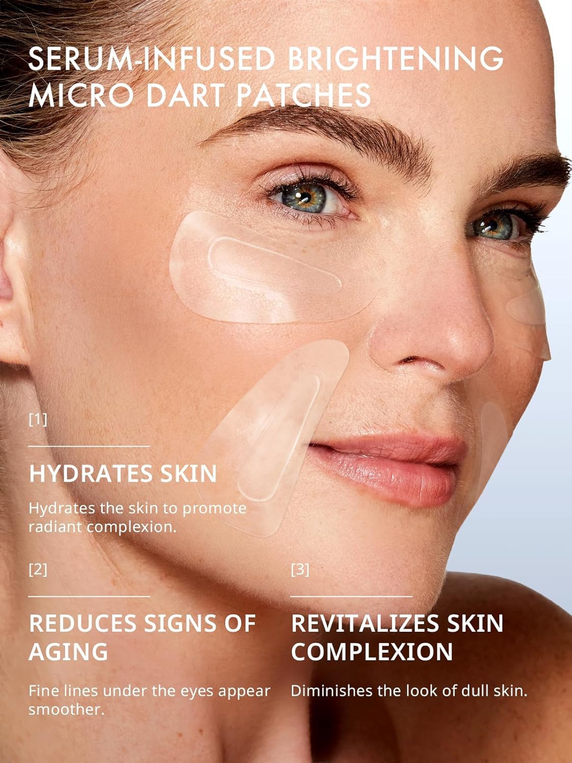 Depology micro dart under eye mask showing close up of the dissolving microneedle texture