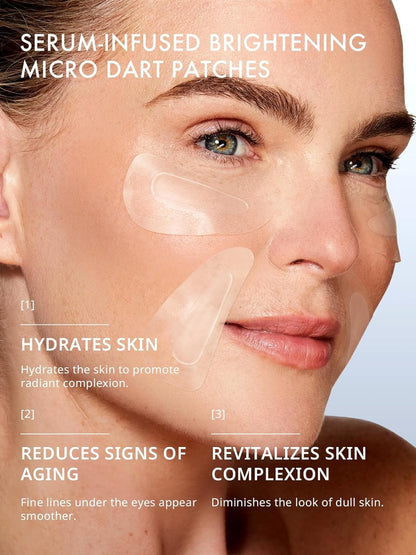 Depology micro dart under eye mask showing close up of the dissolving microneedle texture