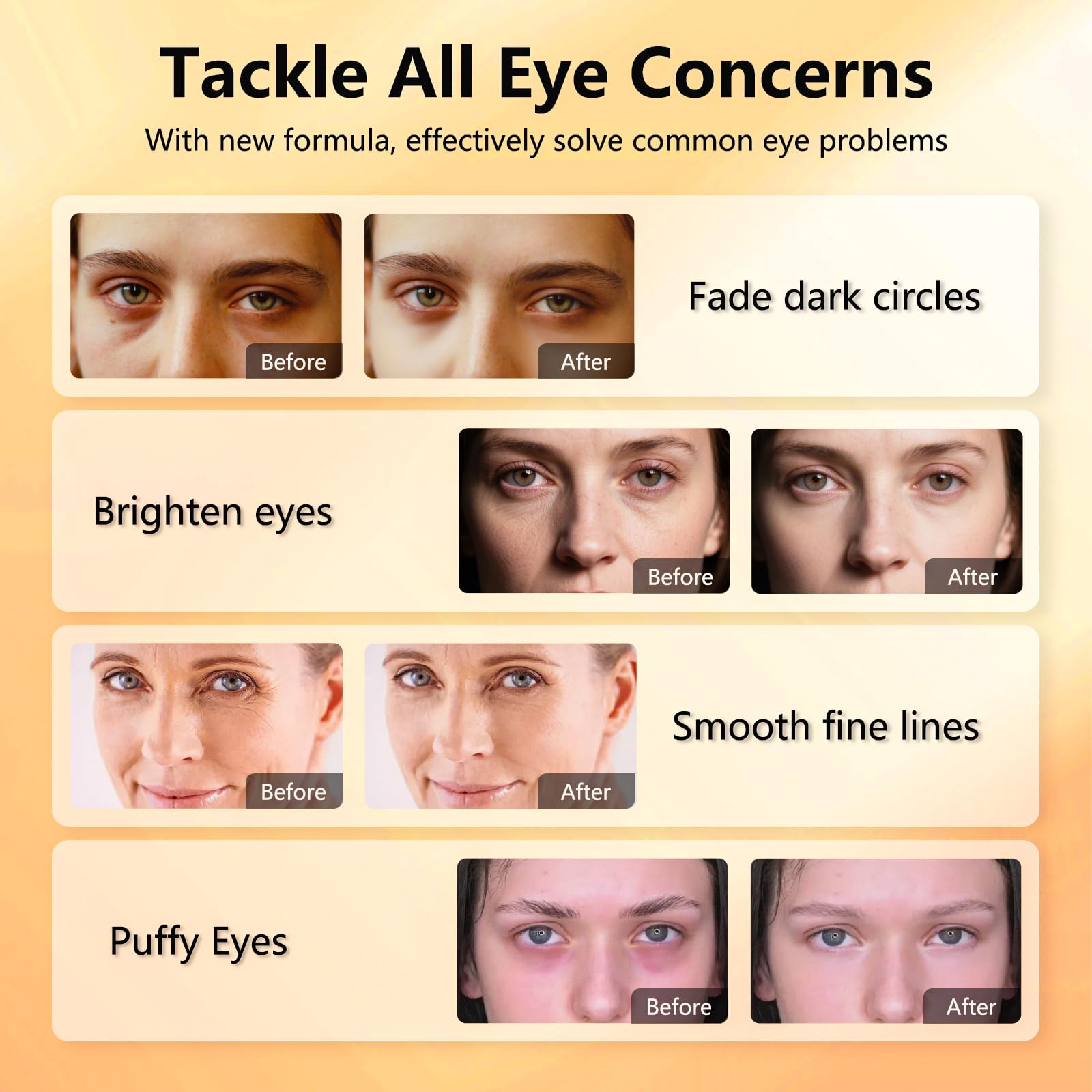 Application guide showing how to place the hydrogel patches under the eyes