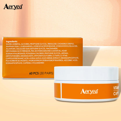 Authentic USA imported Aeryea hydrogel eye patch tub with safety seal visible