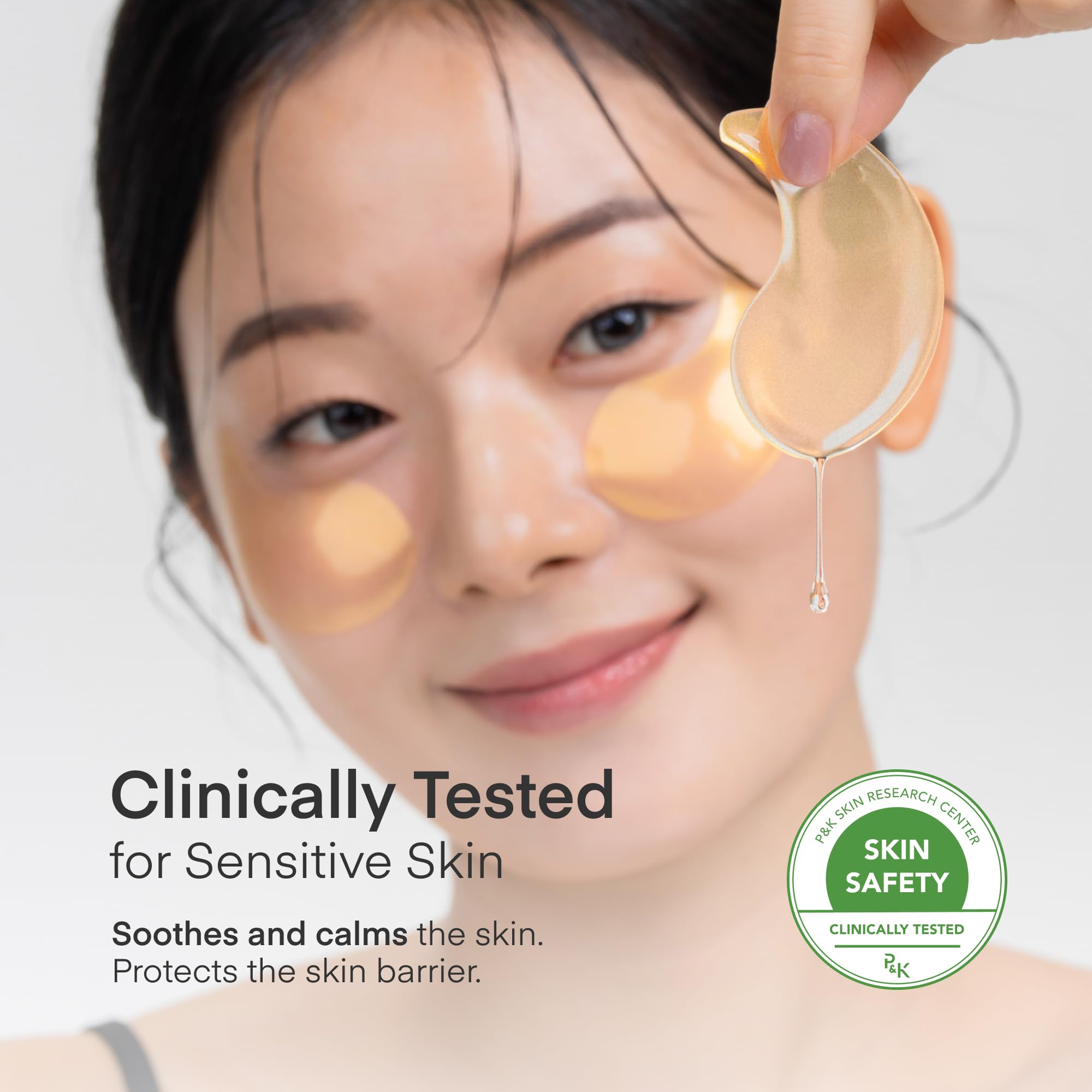 Application of retinol under eye patch for dark circles