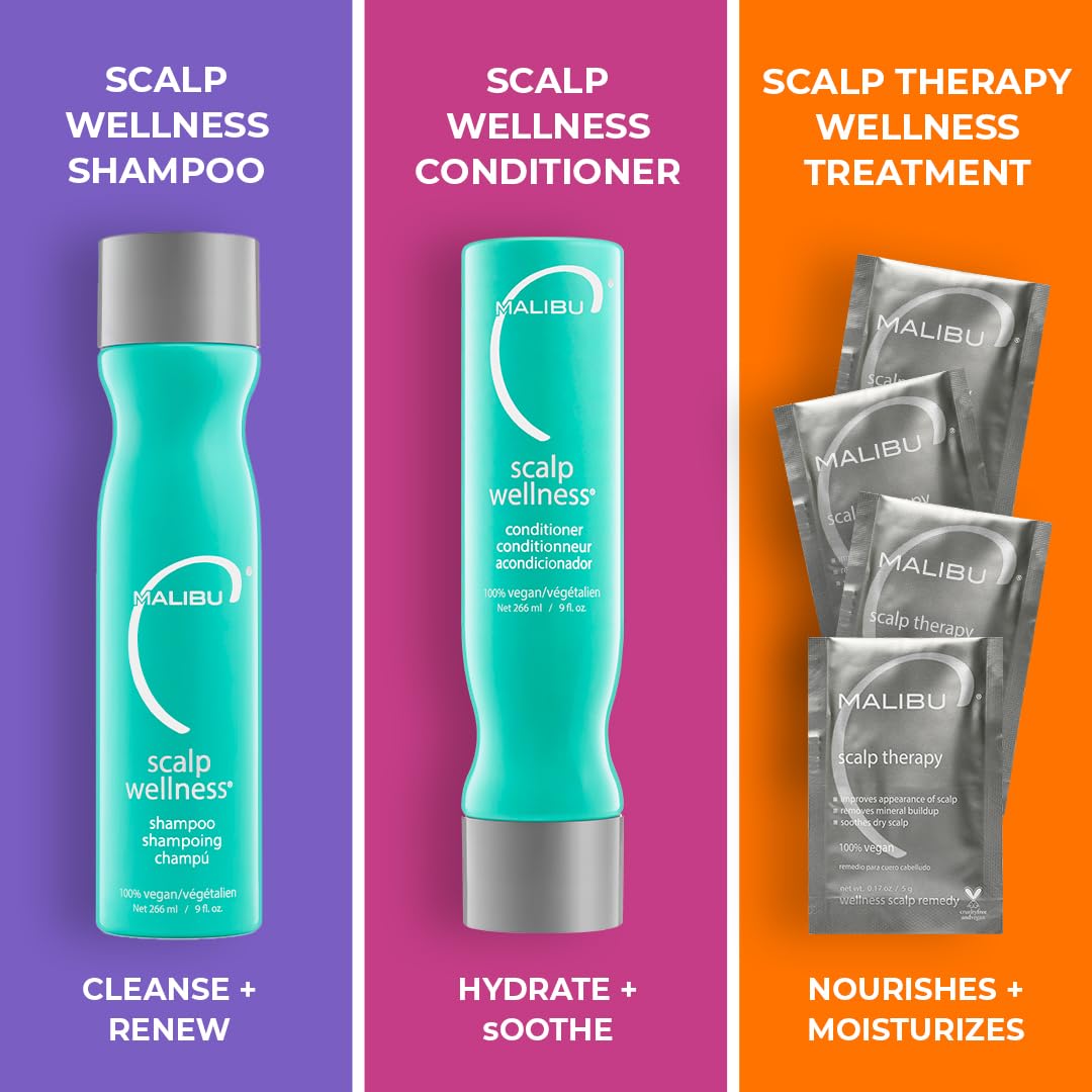 Malibu C Scalp Wellness treatment kit including travel size remedy packets