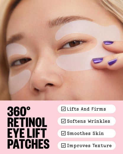 Peace Out biocellulose eye mask applied on the full eye area targeting eyelids and under eyes