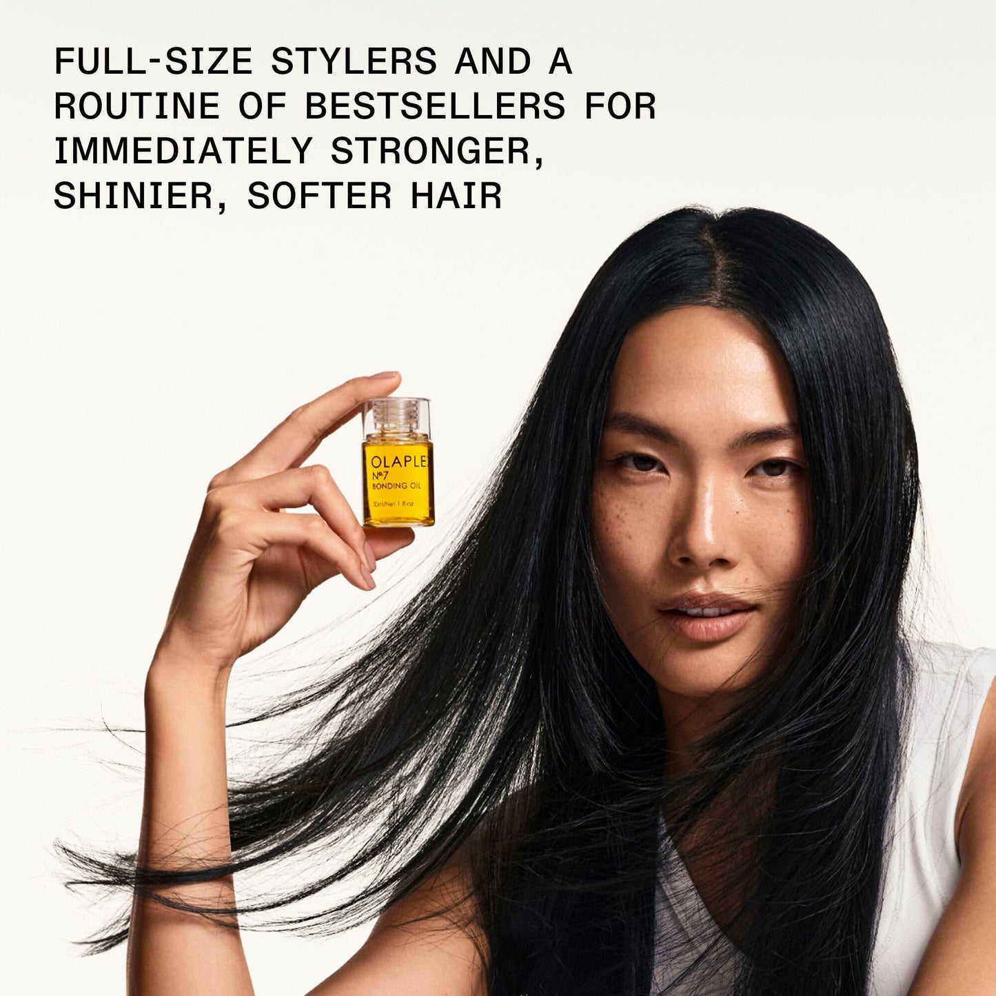 Back label of Olaplex Number 7 styling oil with detailed usage instructions.