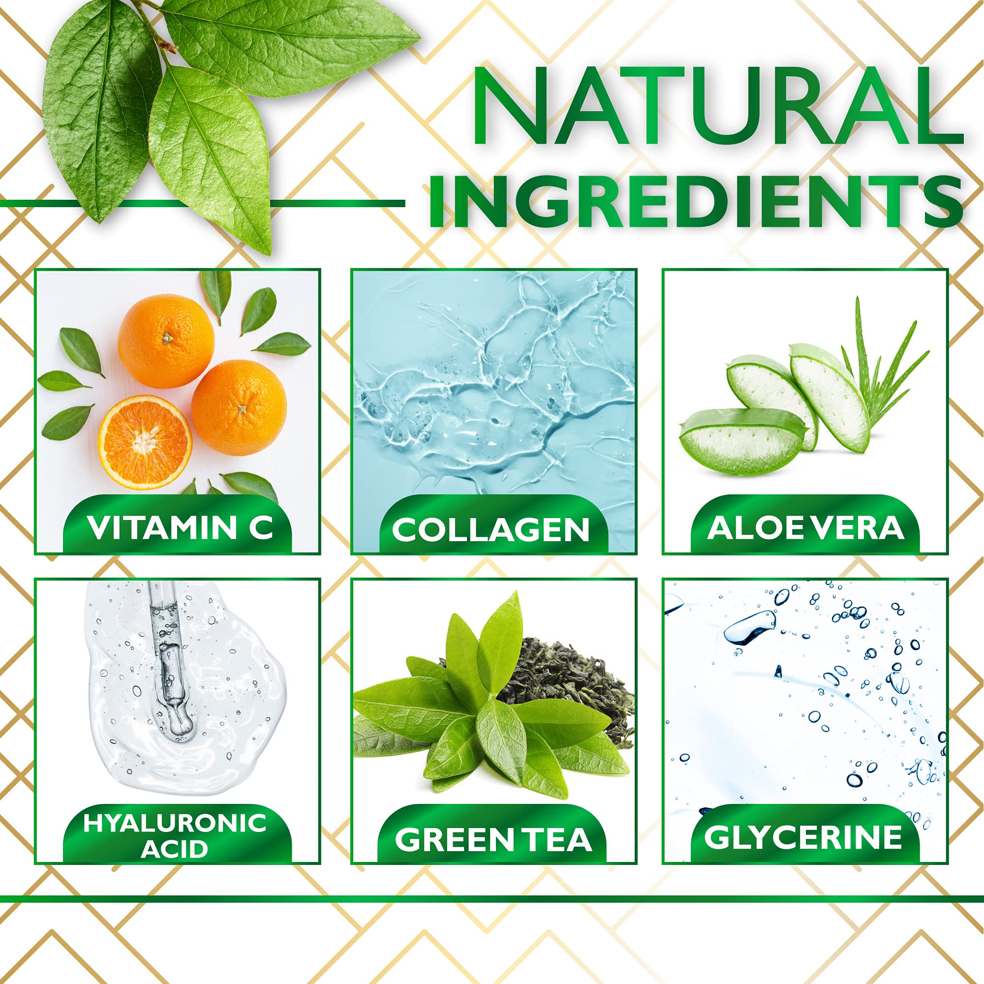 Lorelis Lab eye mask packaging showing green tea ingredients